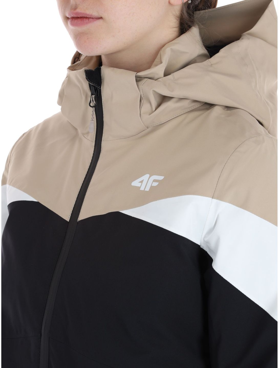 4F, Technical Jacket  F344 AA Jas gevoerd dames Light Brown Bruin, Zwart 