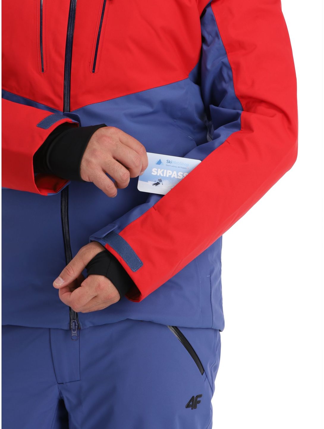 4F, Technical Jacket  M284 AA Jas gevoerd heren Dark Red Blauw, Rood 