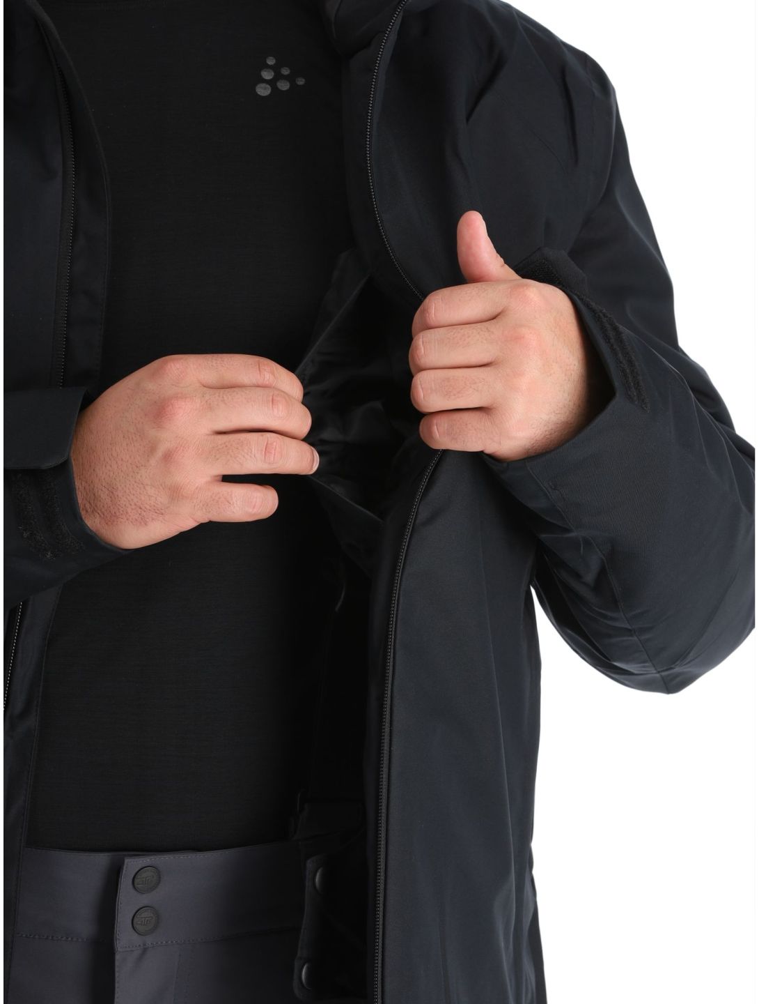 4F, Technical Jacket  M305 AA Jas gevoerd heren Deep Black Zwart 