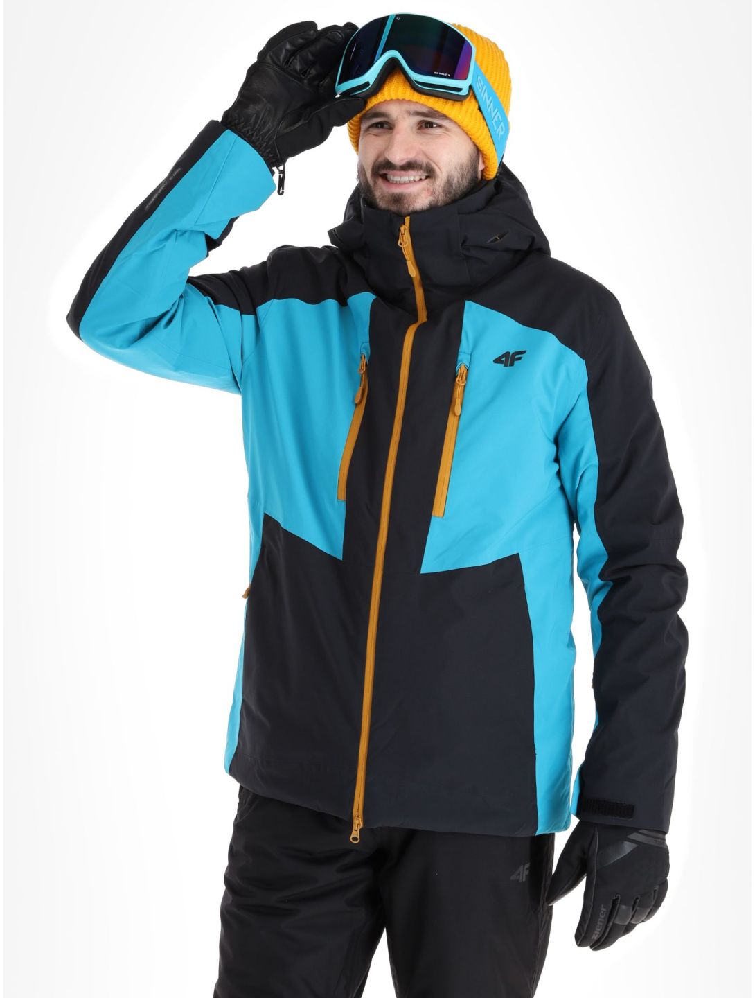 4F, Technical Jacket  M345 AA Jas gevoerd heren Turquoise Turquoise, Zwart 