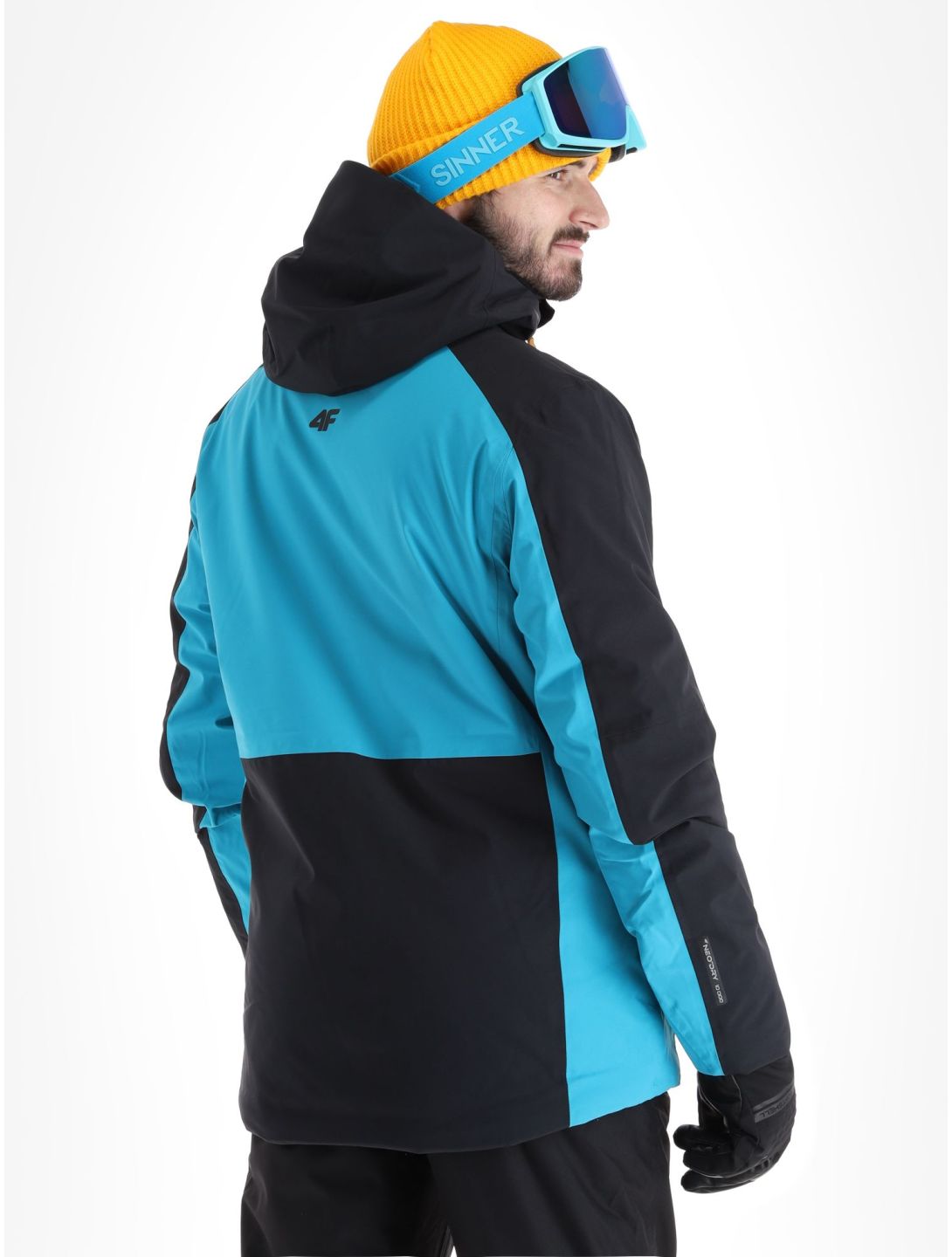 4F, Technical Jacket  M345 AA Jas gevoerd heren Turquoise Turquoise, Zwart 