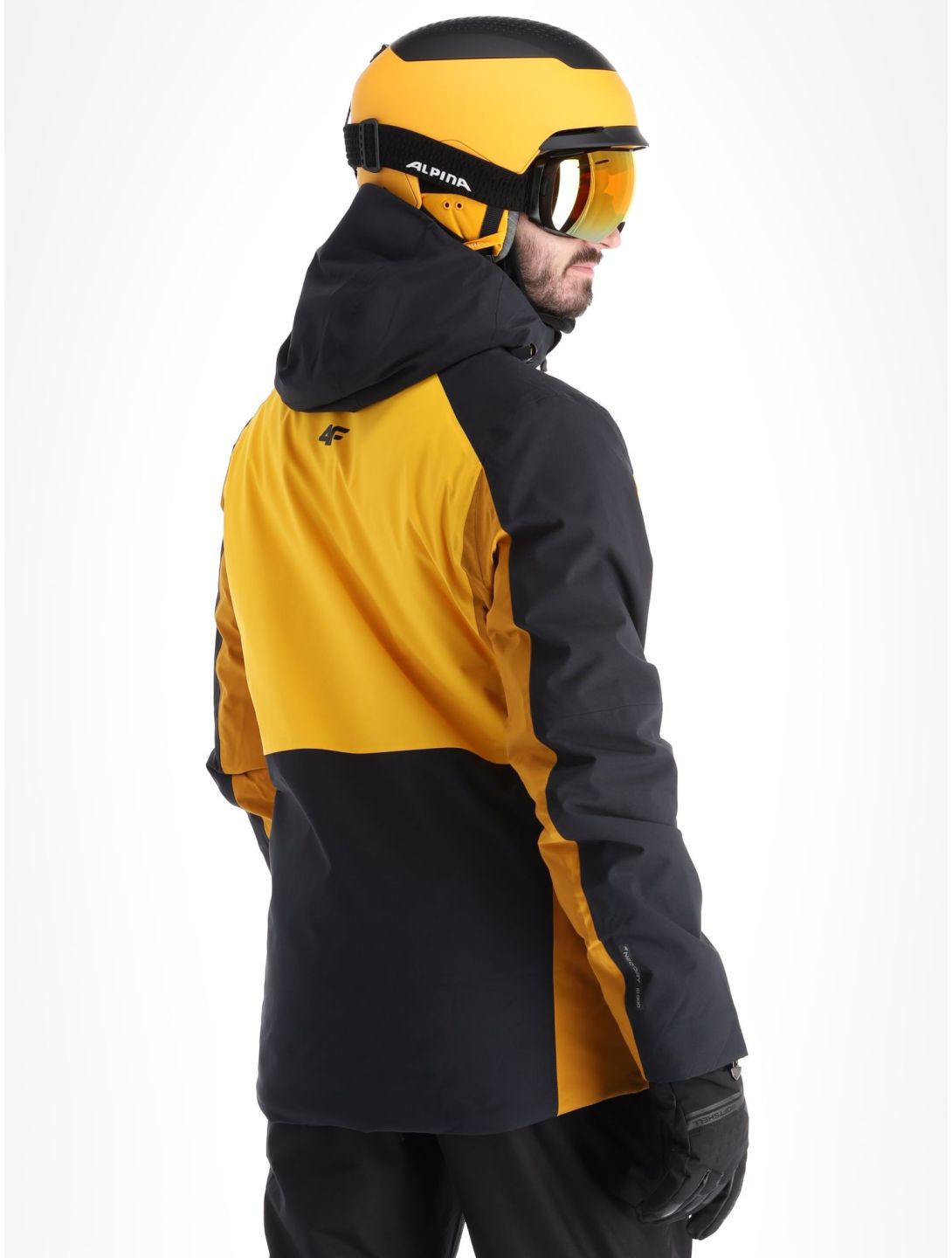 4F, Technical Jacket  M345 AA Jas gevoerd heren Yellow Bruin, Geel, Zwart 