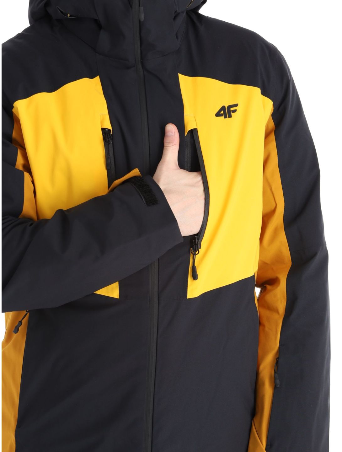 4F, Technical Jacket  M345 AA Jas gevoerd heren Yellow Bruin, Geel, Zwart 