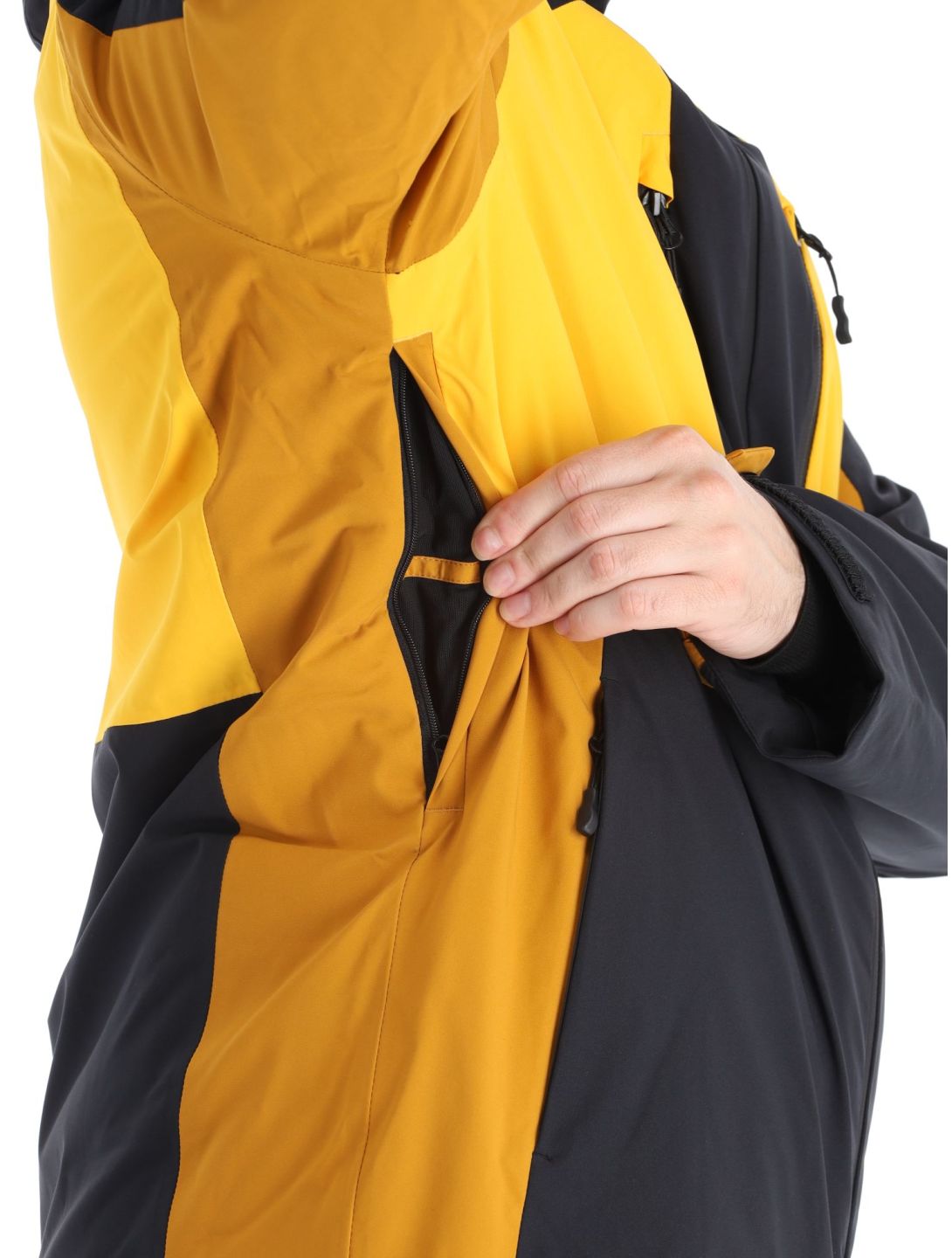 4F, Technical Jacket  M345 AA Jas gevoerd heren Yellow Bruin, Geel, Zwart 