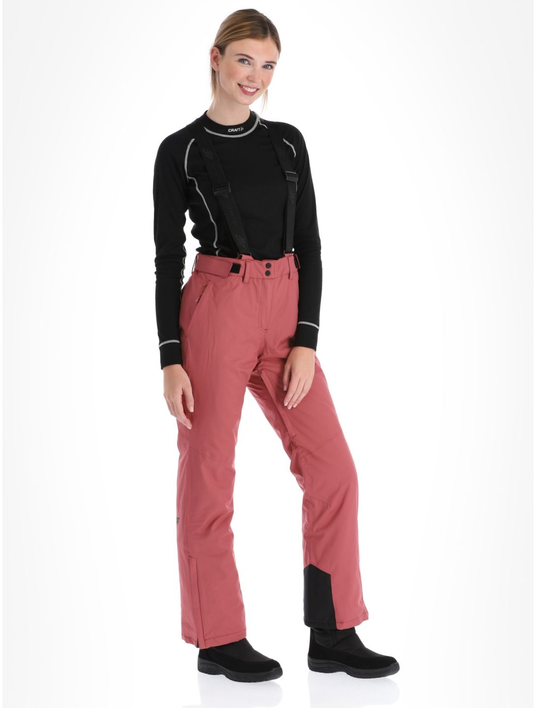 4F, Trousers Fnk  F400 BA Skibroek Gevoerd dames Dark Pink Roze 