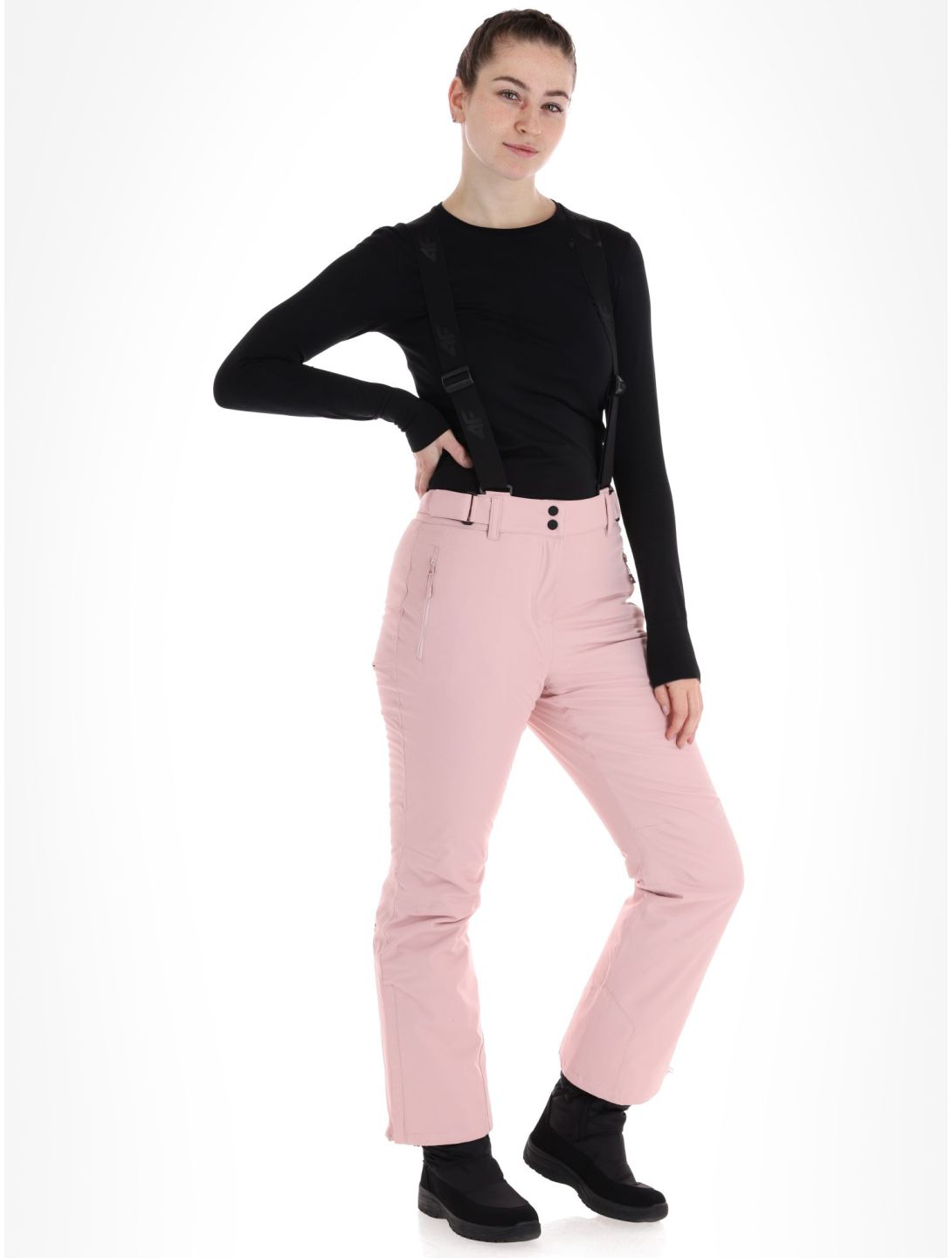 4F, Trousers Fnk  F419 BA Skibroek Gevoerd dames Light Pink Roze 