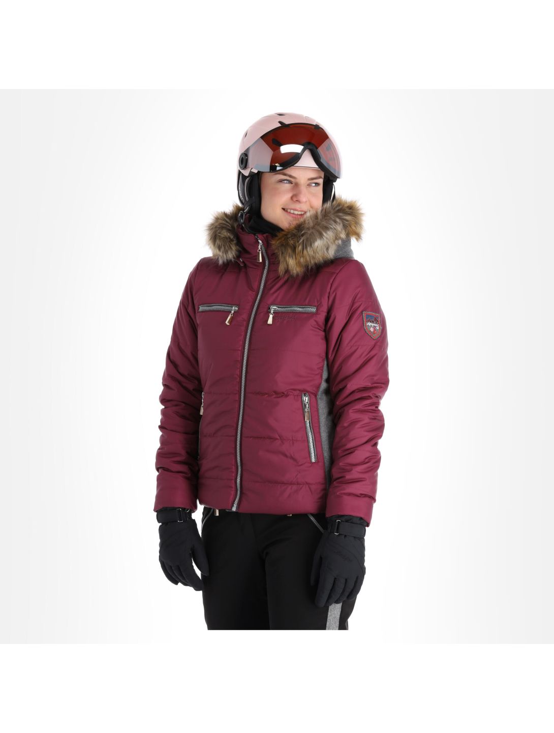 Almgwand, Stongerhohe ski-jas dames Aubergine grijs, paars 