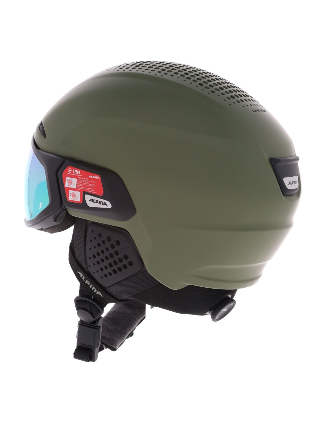 Alpina, Alto Q-Lite skihelm met vizier unisex Olive Matt groen 