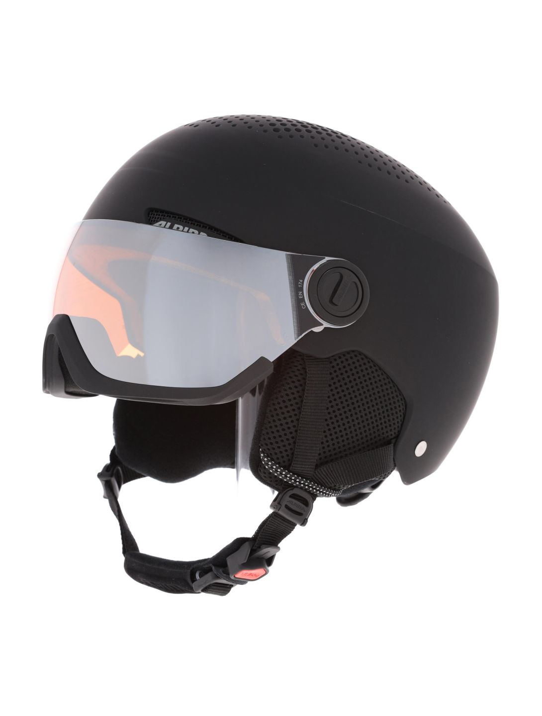 Alpina, Arber Visor Q Lite skihelm met vizier unisex matt zwart 