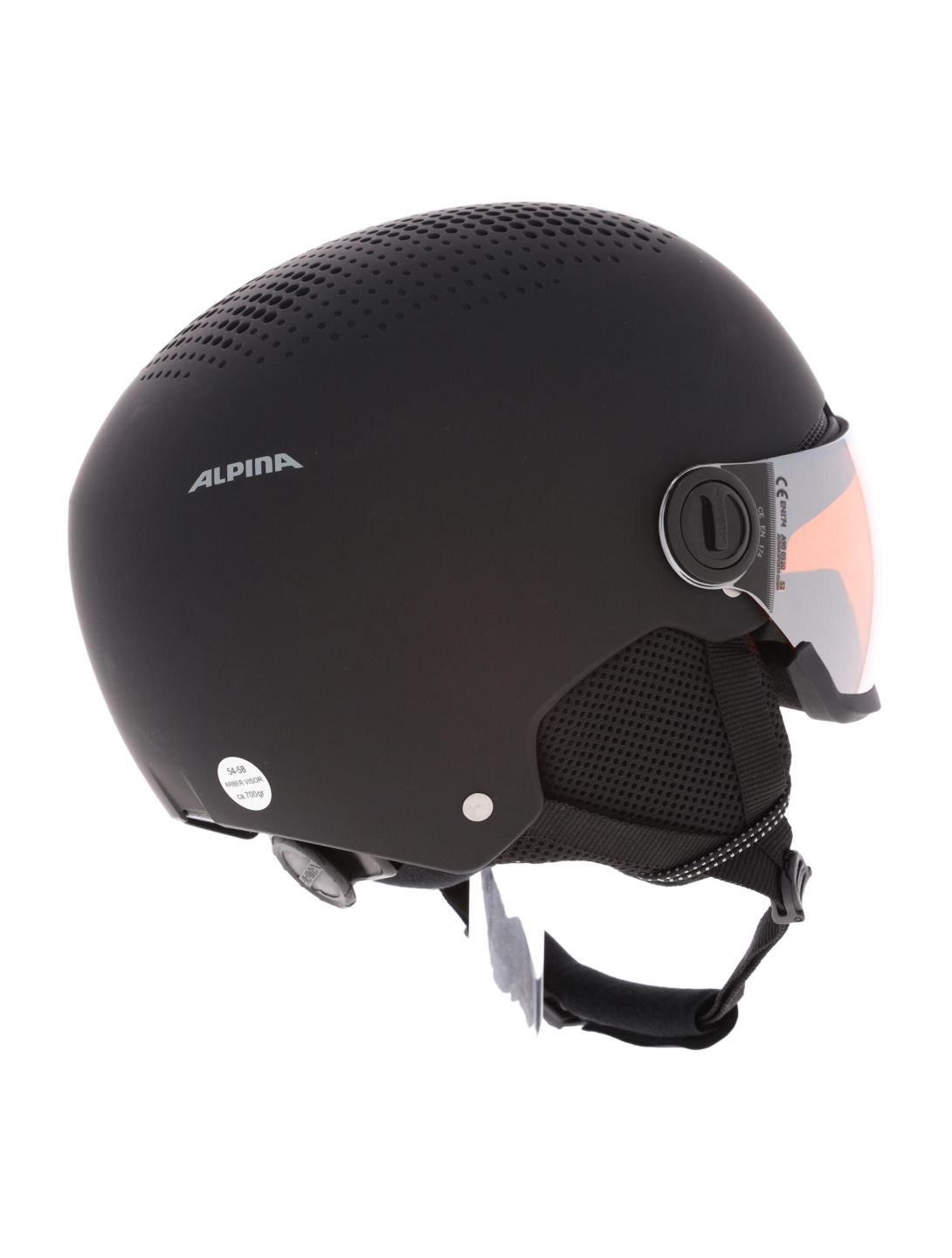 Alpina, Arber Visor Q Lite skihelm met vizier unisex matt zwart 