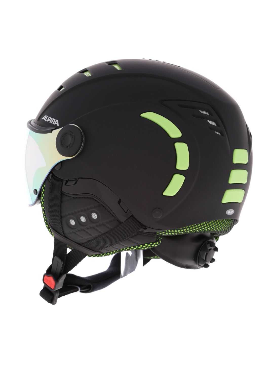 Alpina, Jump 2.0 Hm skihelm met vizier unisex Matt Lime groen, zwart 