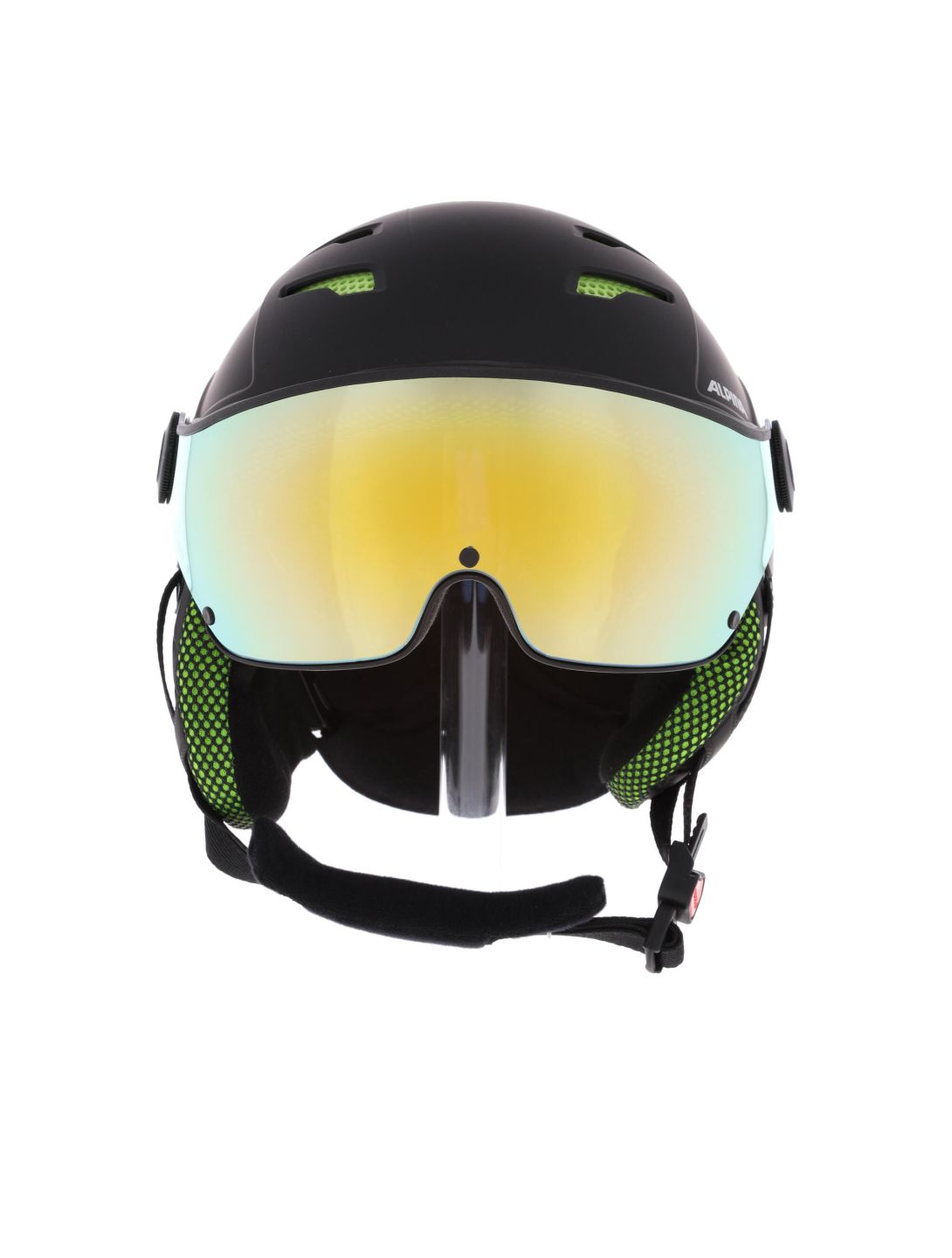 Alpina, Jump 2.0 Hm skihelm met vizier unisex Matt Lime groen, zwart 