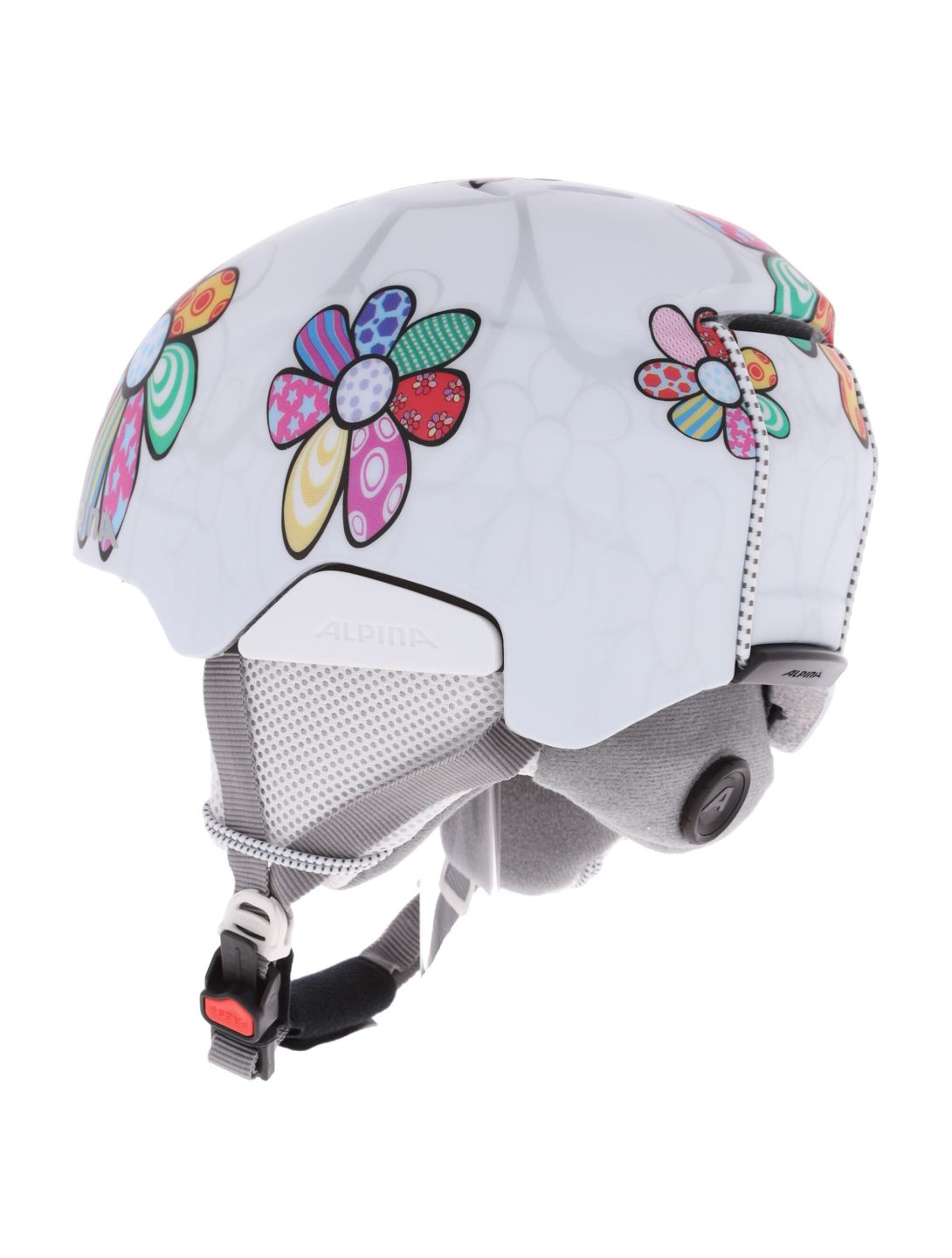 Alpina, Pizi skihelm kinderen Patchwork Flower Matt wit 