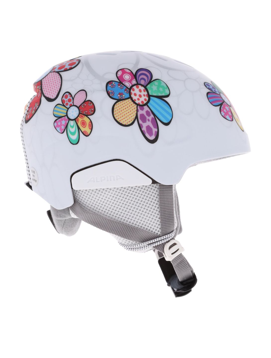 Alpina, Pizi skihelm kinderen Patchwork Flower Matt wit 