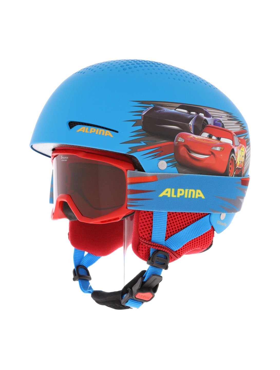 Alpina, Zupo Disney Set skihelm kinderen Cars Matt blauw 