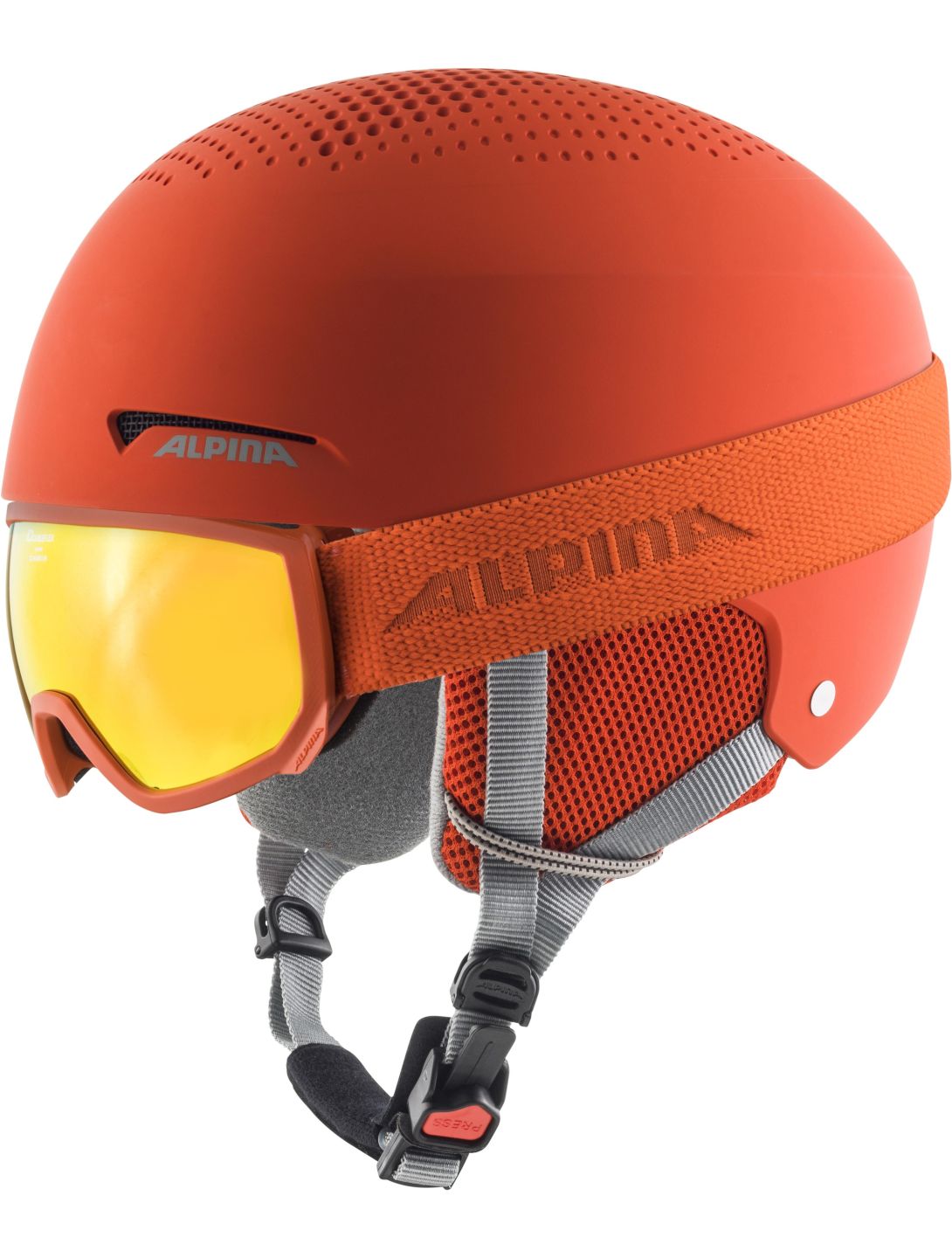 Alpina, Zupo Set (+Scarabeo Jr.) skihelm kinderen Pumpkin Orange Matt oranje 