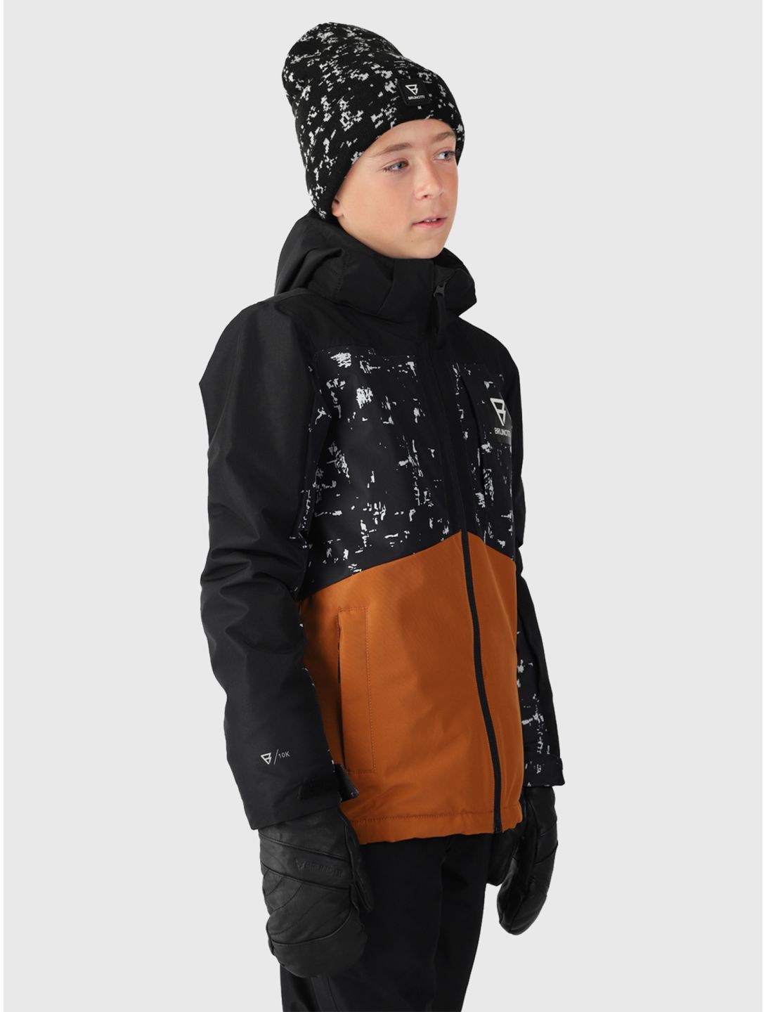 Brunotti, Aratiny-AO ski-jas kinderen Black bruin, grijs, zwart 