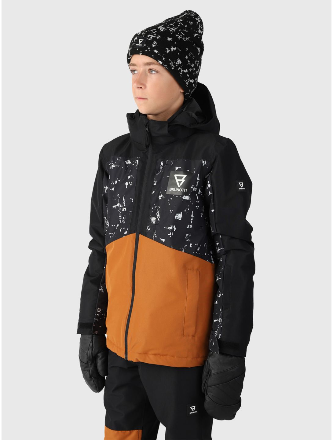 Brunotti, Aratiny-AO ski-jas kinderen Black bruin, grijs, zwart 