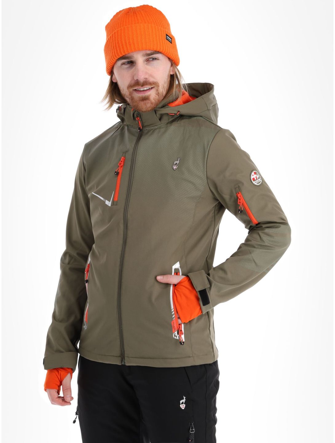 Aulp, Nevim softshell ski-jas heren Kaki groen 