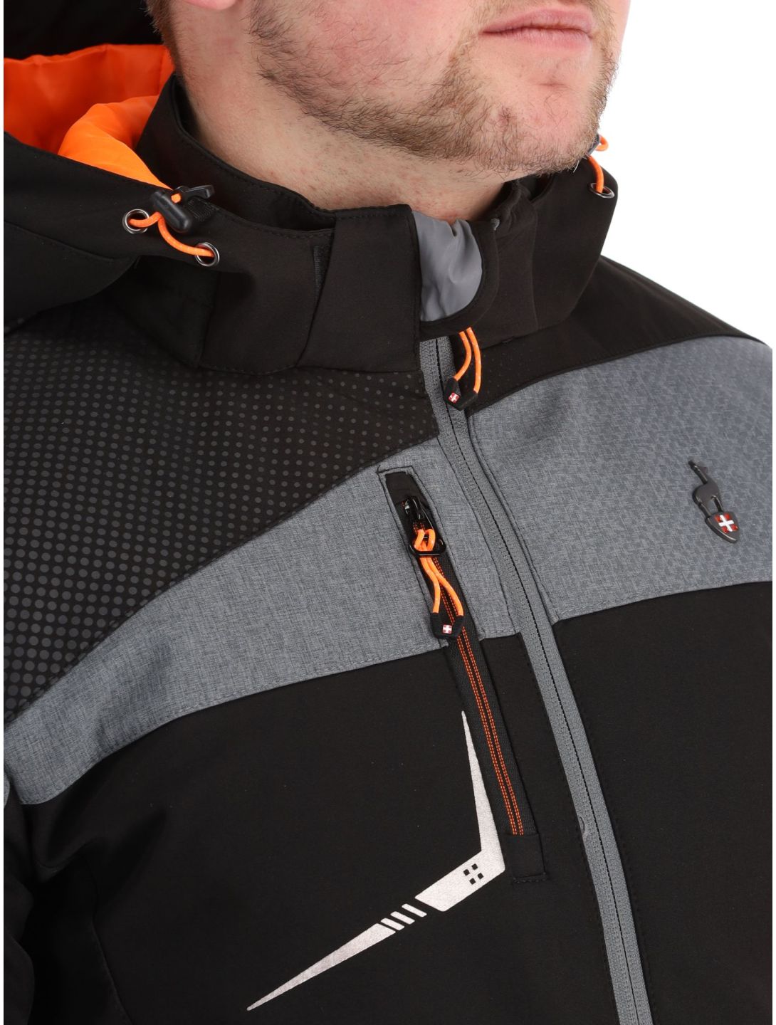 Aulp, Nobel softshell ski-jas heren Grey grijs, zwart 