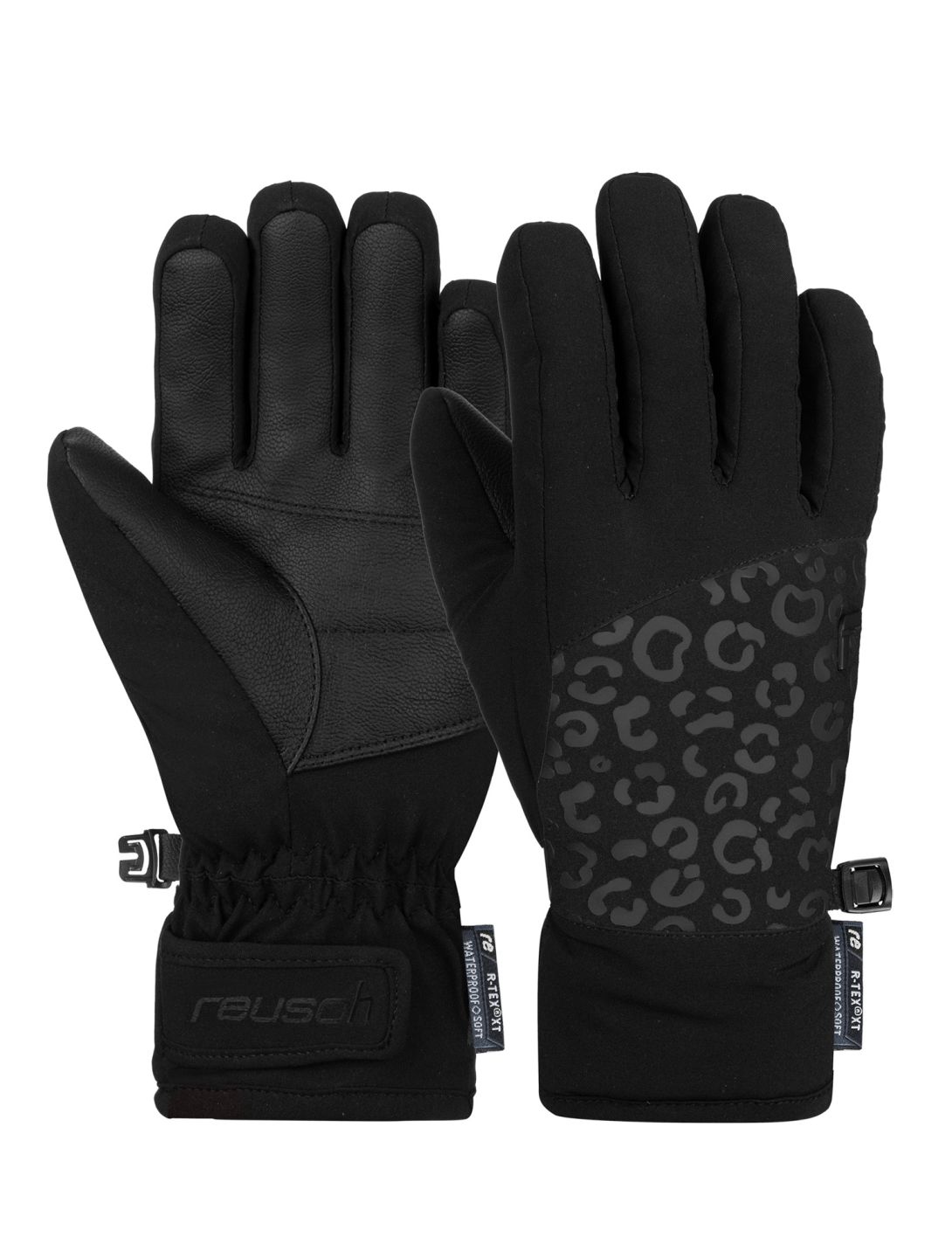 Reusch, Beatrix R-TEX® XT skihandschoenen kinderen Black / Black Leopard zwart 