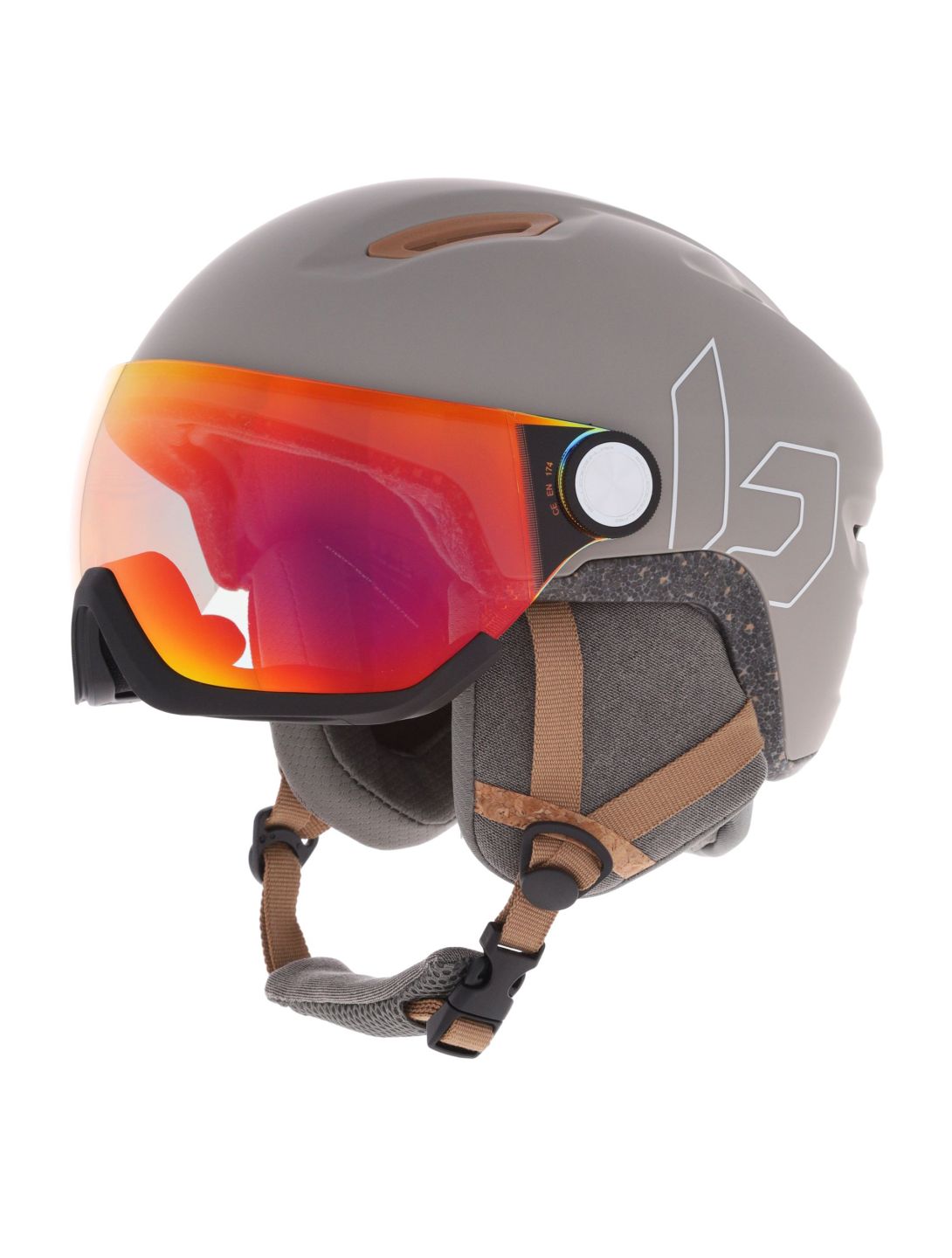 Bollé, Eco V-Atmos skihelm met vizier unisex Oatmeal Matte - Photochromic Blue beige 