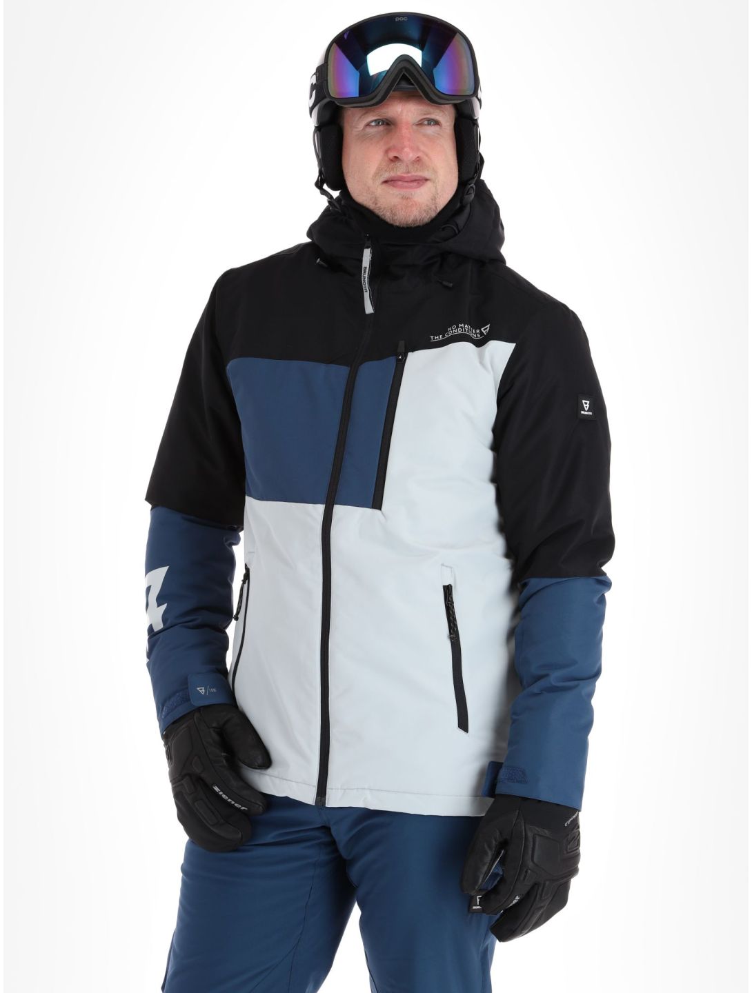 Brunotti, Flynners ski-jas heren Stone Grey blauw, grijs, zwart 