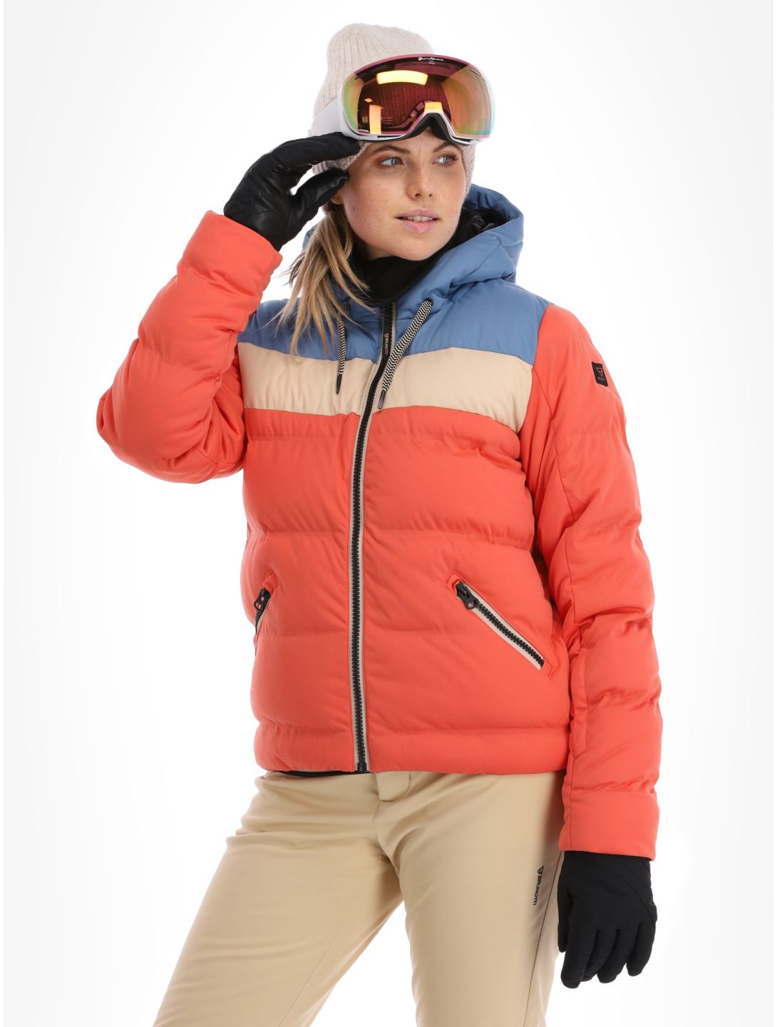 Brunotti, Niagona ski-jas dames Burnt Sienna beige, blauw, rood 