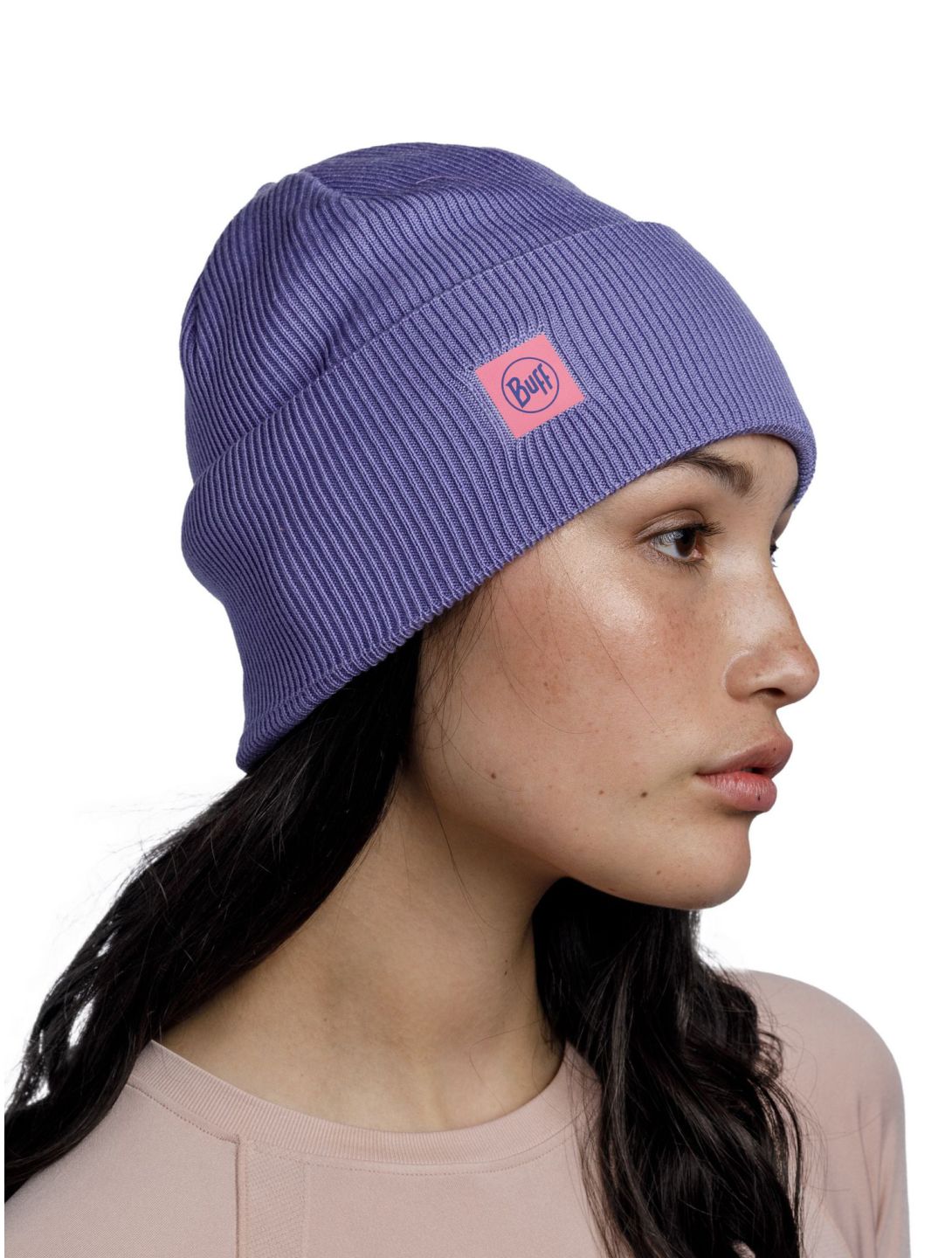 Buff, Crossknit Beanie muts unisex Iris paars 