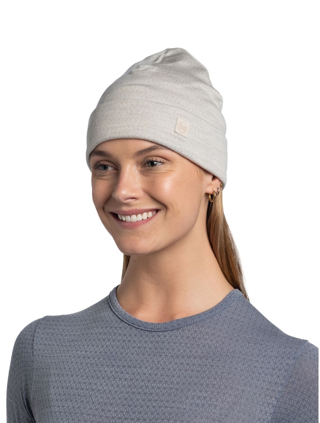 Buff, Merino Heavyweight Beanie muts unisex Solid Cloud beige 