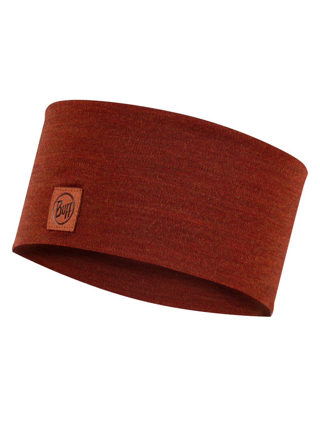 Buff, Merino Wide Headband hoofdband unisex Solid Sienna bruin 