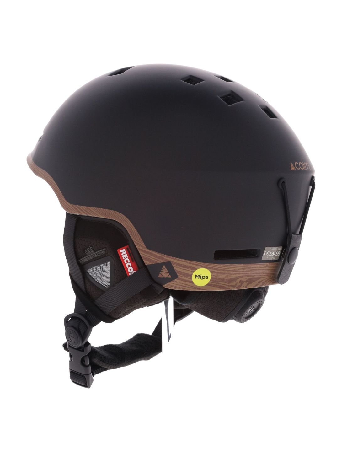 Cairn, Centaure Rescue Mips skihelm unisex Mat Black Wood bruin, zwart 