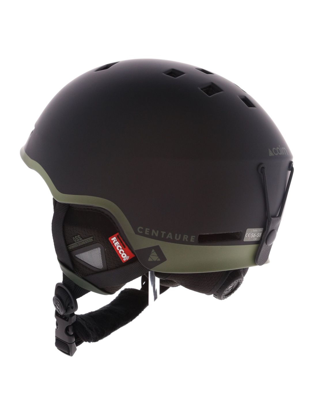 Cairn, Centaure Rescue skihelm unisex Mat Black Khaki groen, zwart 