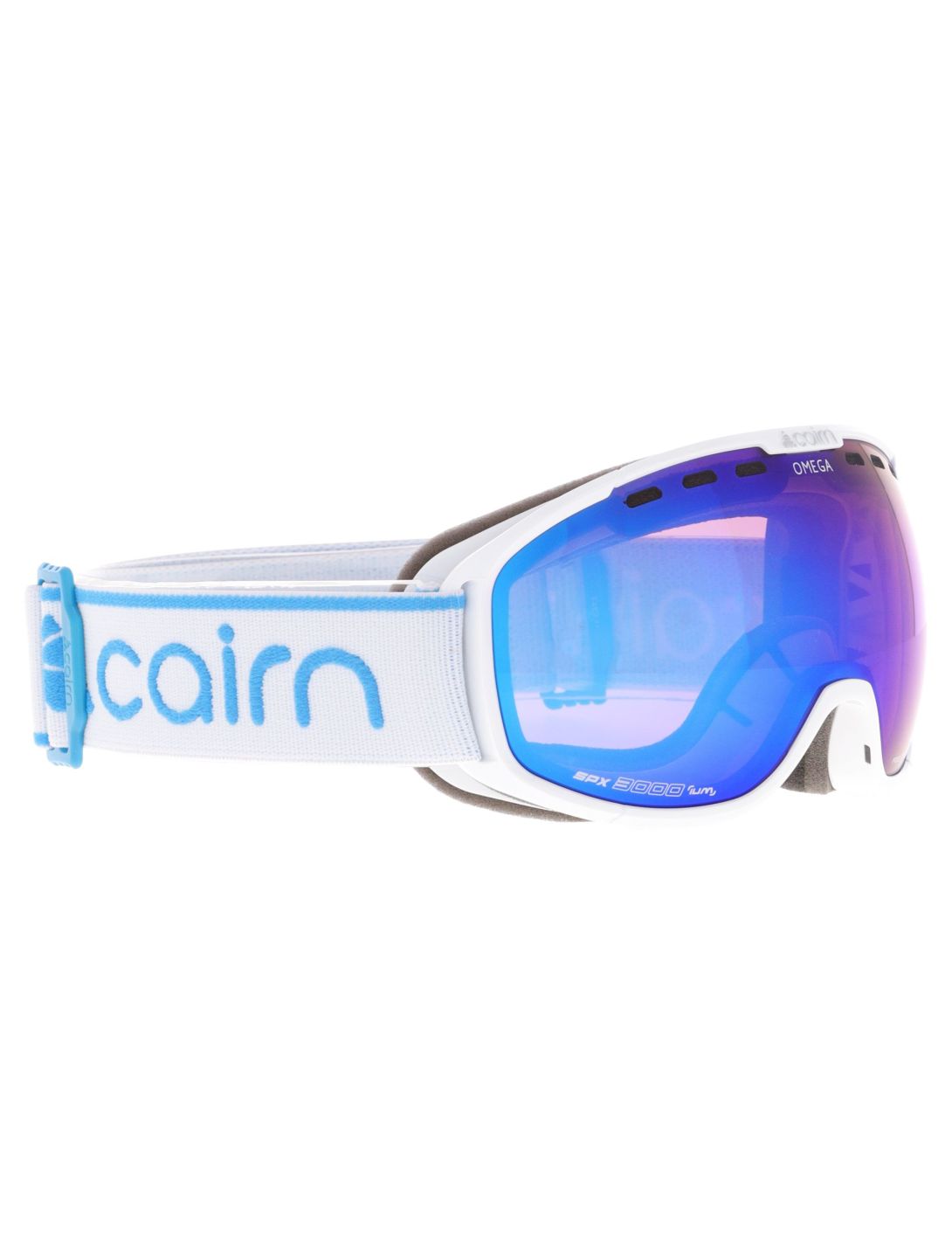 Cairn, Omega skibril unisex Shiny White Blue blauw, wit 