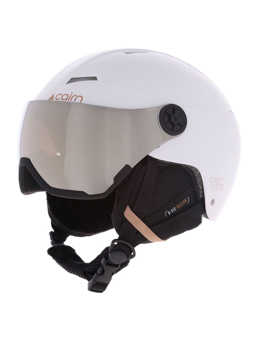 Cairn, Orbit Visor skihelm met vizier unisex Mat White Coffee wit 