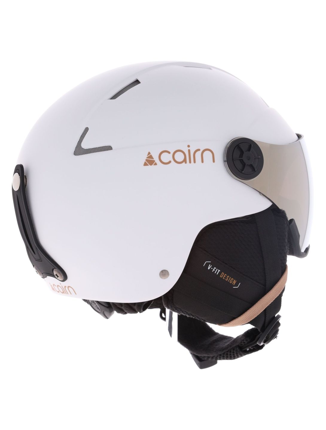 Cairn, Orbit Visor skihelm met vizier unisex Mat White Coffee wit 