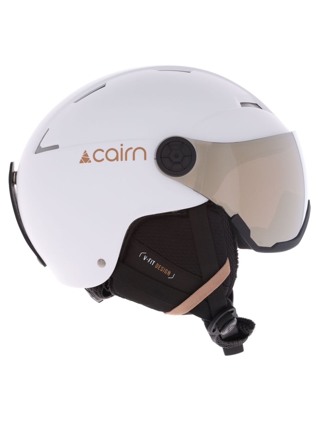 Cairn, Orbit Visor skihelm met vizier unisex Mat White Coffee wit 