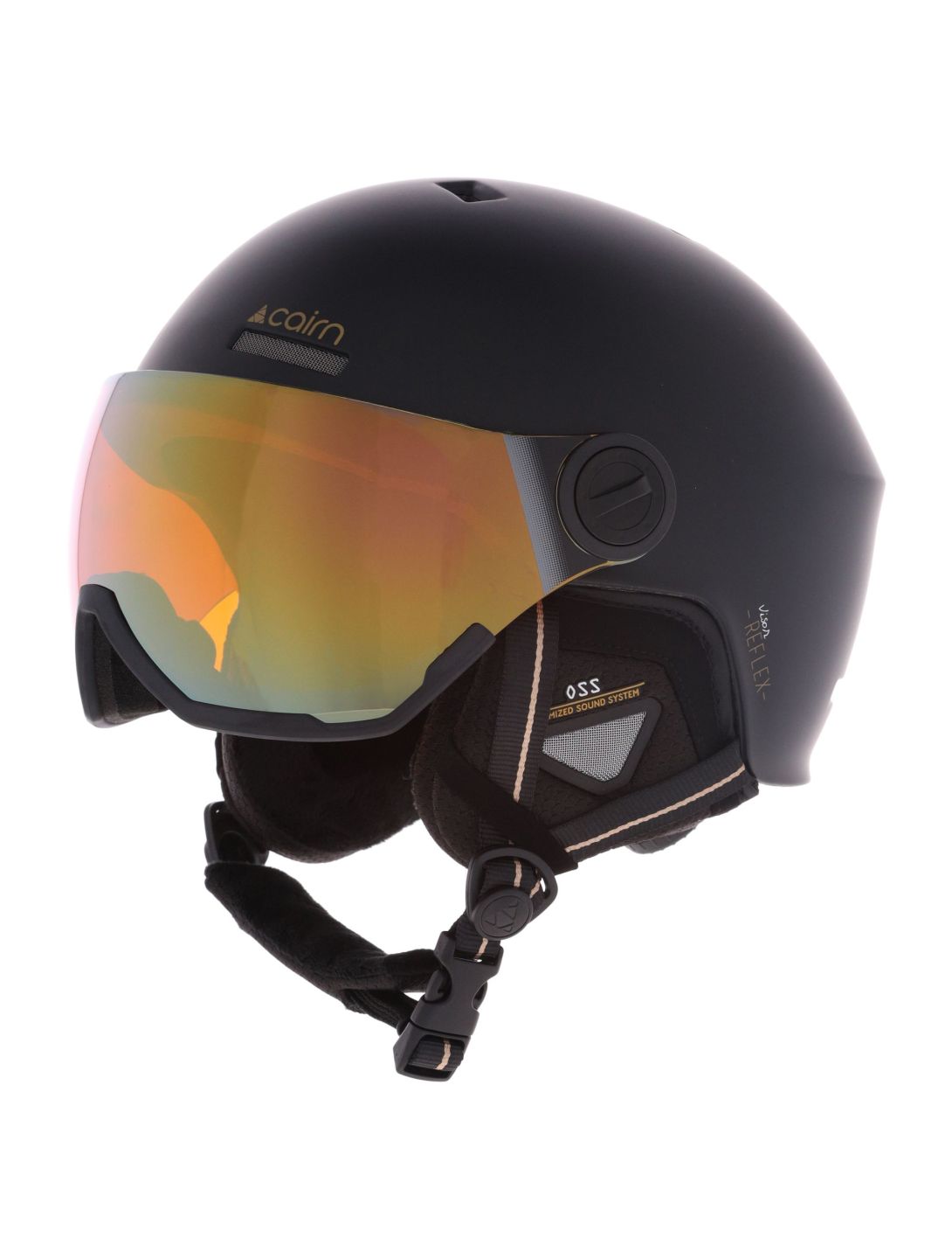 Cairn, Reflex Visor skihelm met vizier unisex Mat Black Gold zwart 