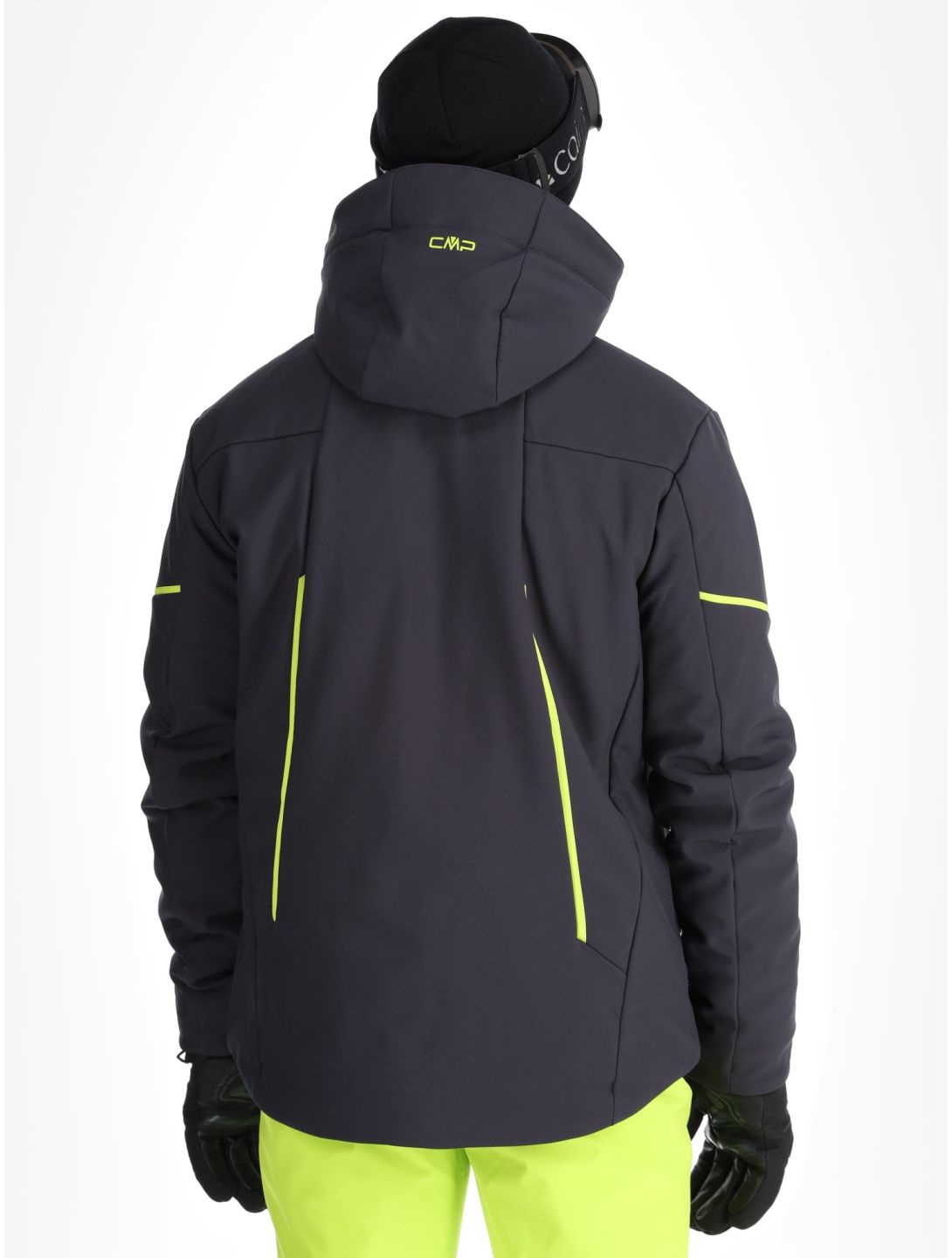 CMP, 33W0897 softshell ski-jas heren Anthracite / Acid Yellow grijs 