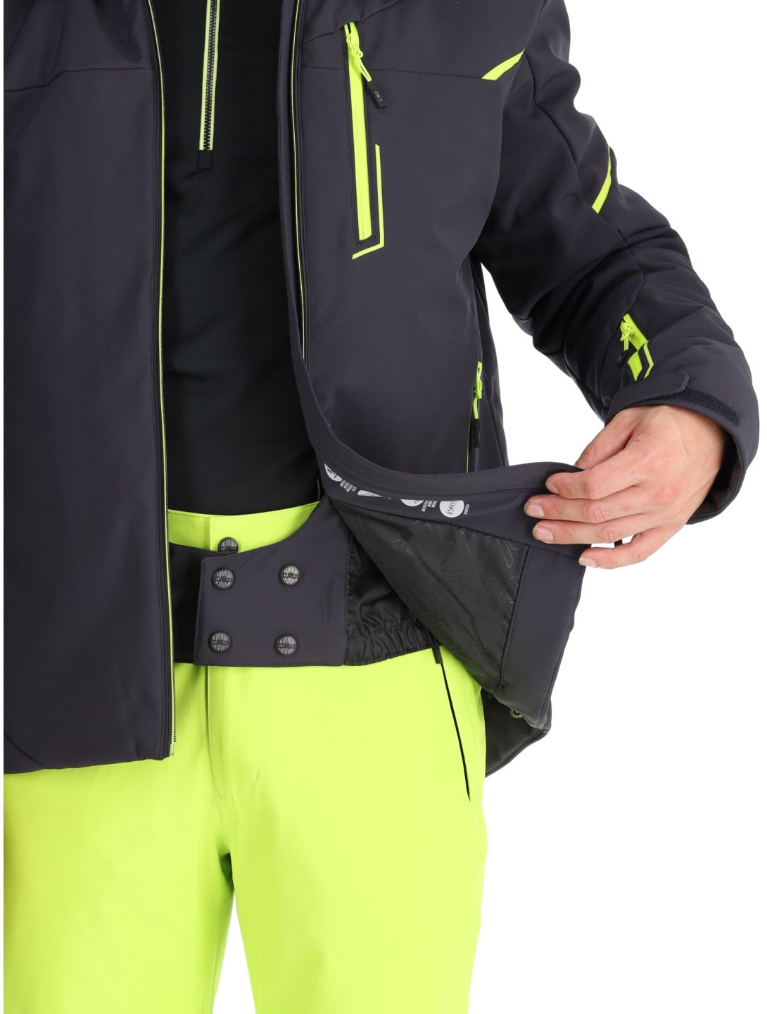 CMP, 33W0897 softshell ski-jas heren Anthracite / Acid Yellow grijs 