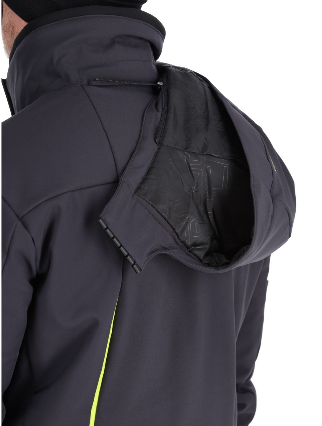 CMP, 33W0897 softshell ski-jas heren Anthracite / Acid Yellow grijs 