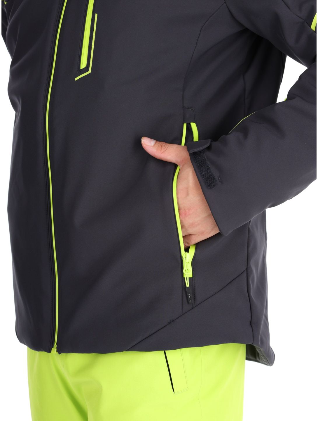 CMP, 33W0897 softshell ski-jas heren Anthracite / Acid Yellow grijs 