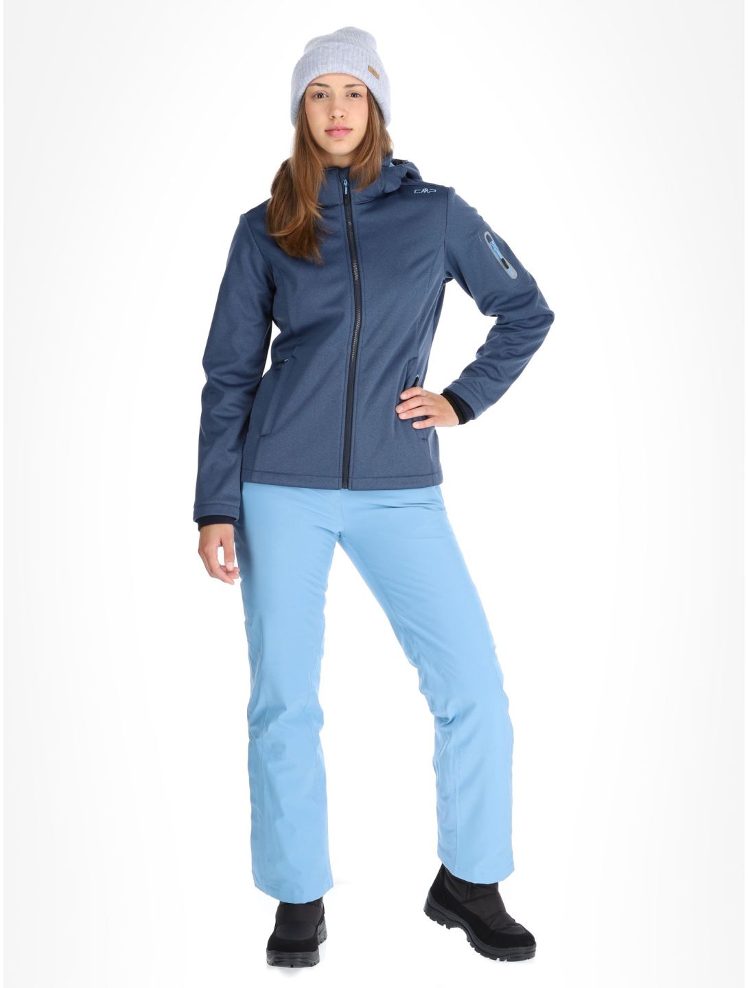 CMP, 39A5006M softshell ski-jas dames Blue Melange / Niagara blauw 