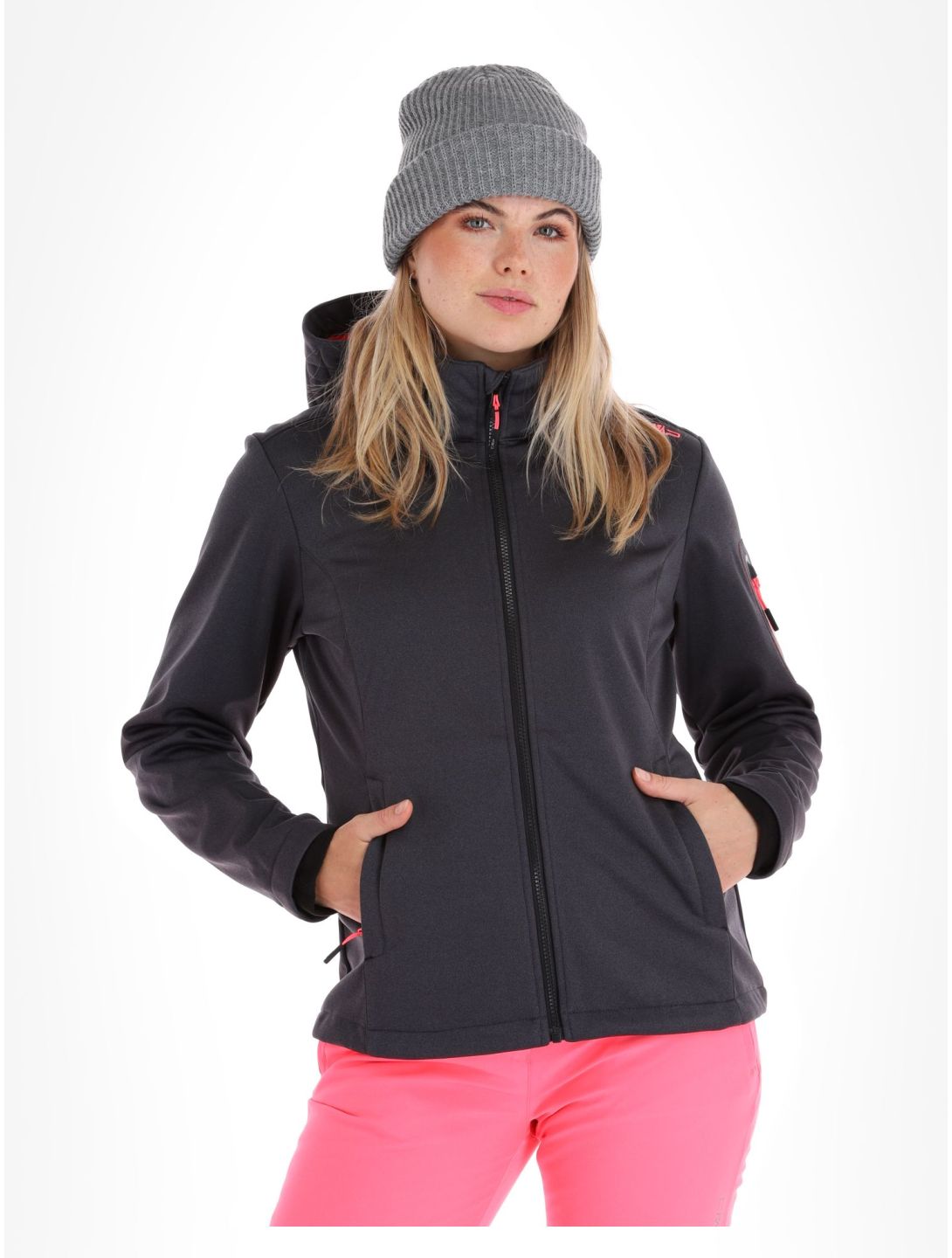 CMP, 39A5006M softshell ski-jas dames Titanium Mel. Gloss grijs 