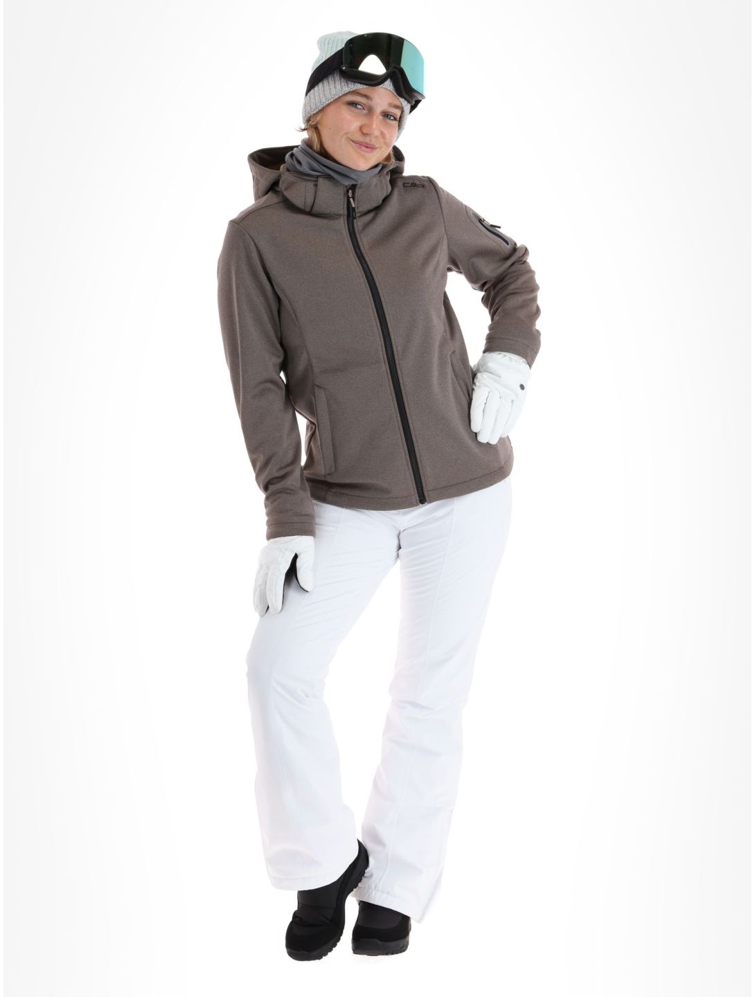 CMP, 39A5006M softshell ski-jas dames Sesam Mel Black beige, zwart 