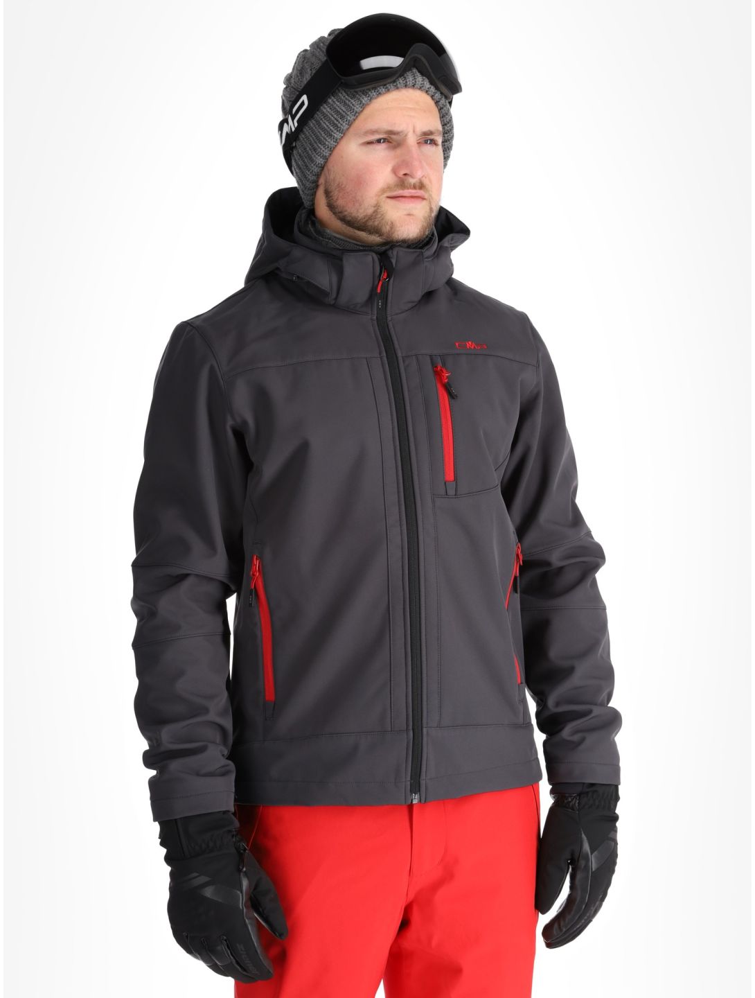 CMP, 3A01787N softshell ski-jas heren Anthracite / Black / Chili grijs, rood, zwart 