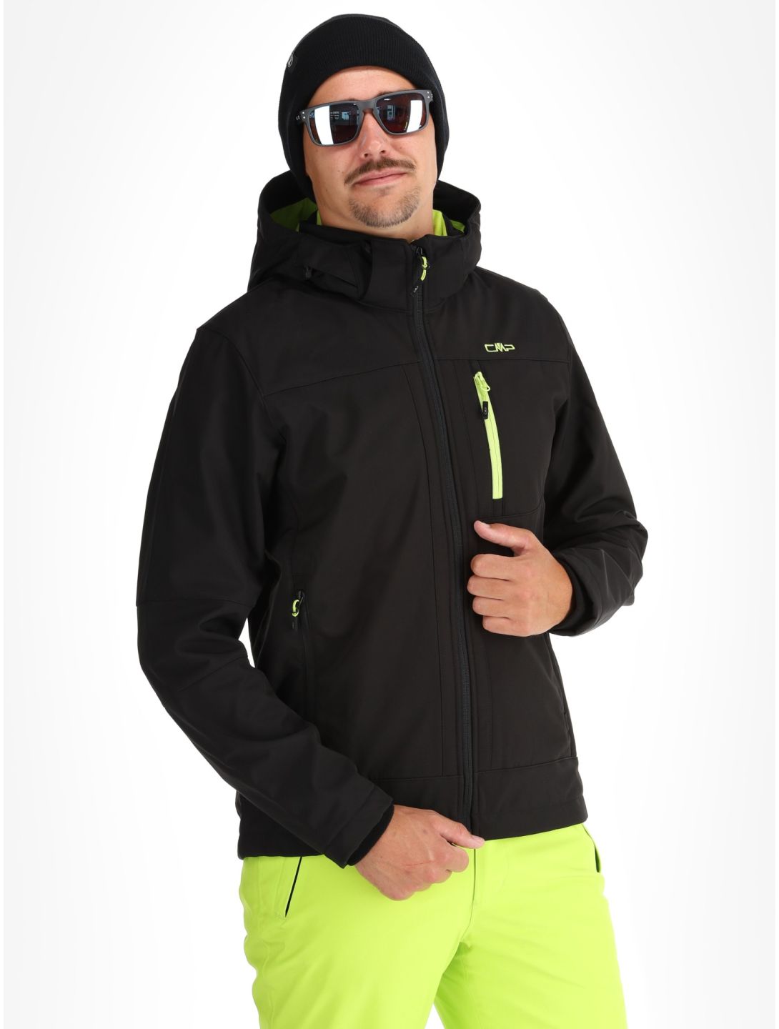 CMP, 3A01787N softshell ski-jas heren Black / Acid zwart 