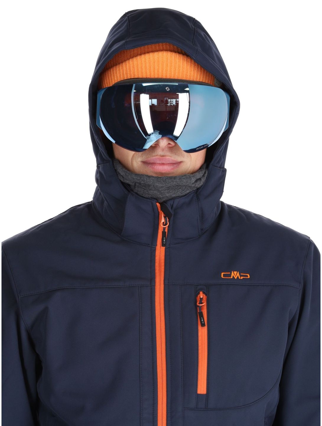 CMP, 3A01787N softshell ski-jas heren Black Blue / Jaffa blauw 