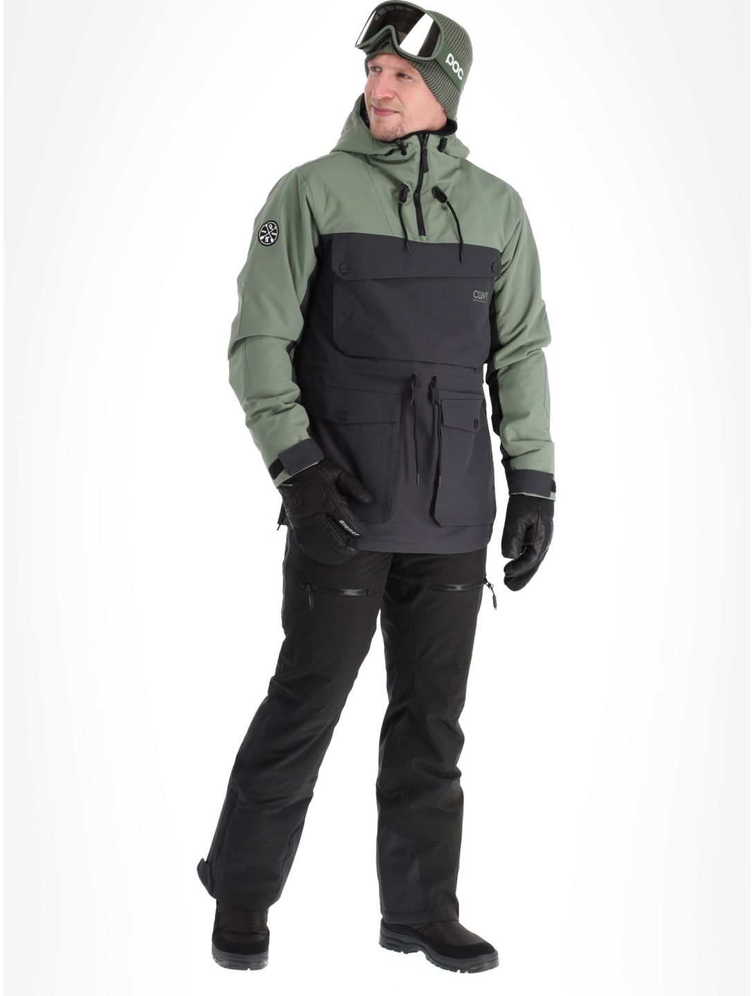 ColourWear, M Essential winter anorak heren Grey Green groen, zwart 