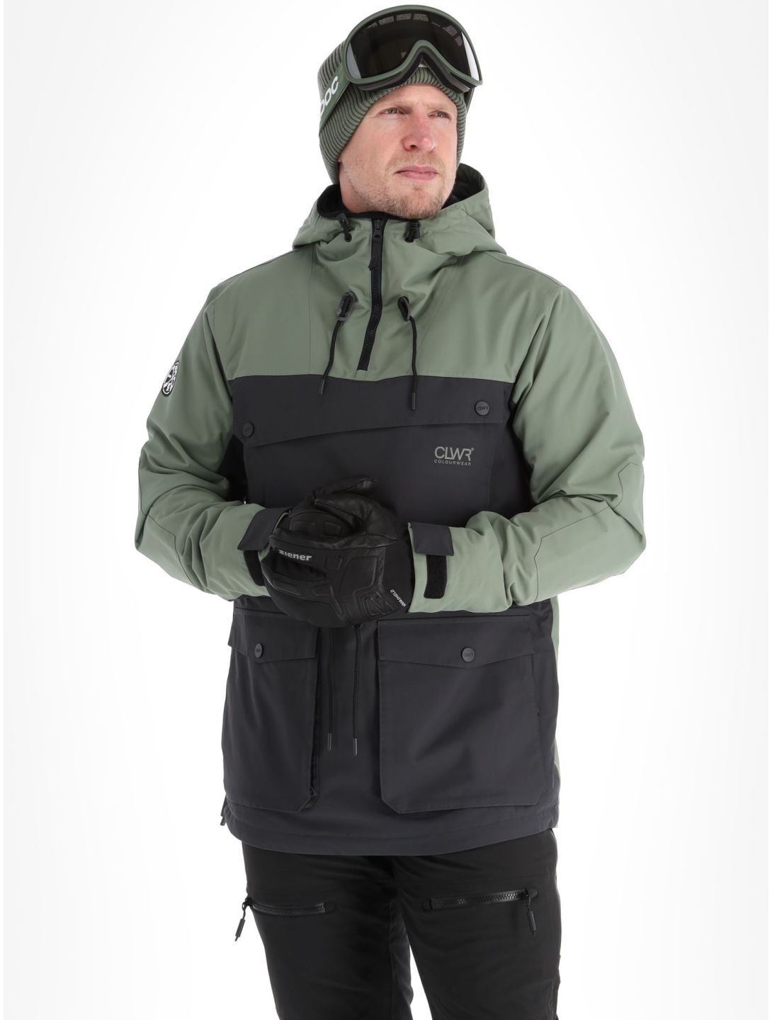 ColourWear, M Essential winter anorak heren Grey Green groen, zwart 